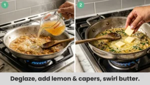 Make the chicken piccata main sauce.