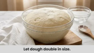 King Cake recipe dough doubled in size during the first rise.